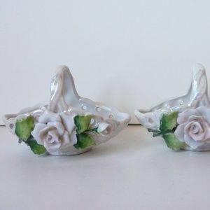 Vintage porcelain lusterwear mini buskets (#EV102)